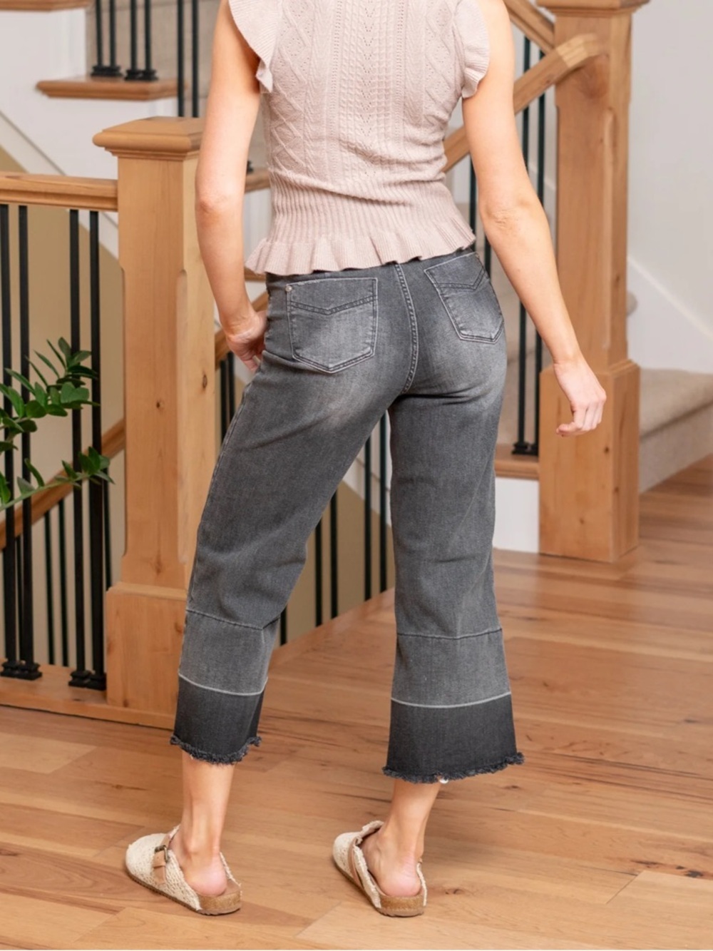 Judy Blue High Rise Wide Leg Crop Jeans - Picture 2 of 9